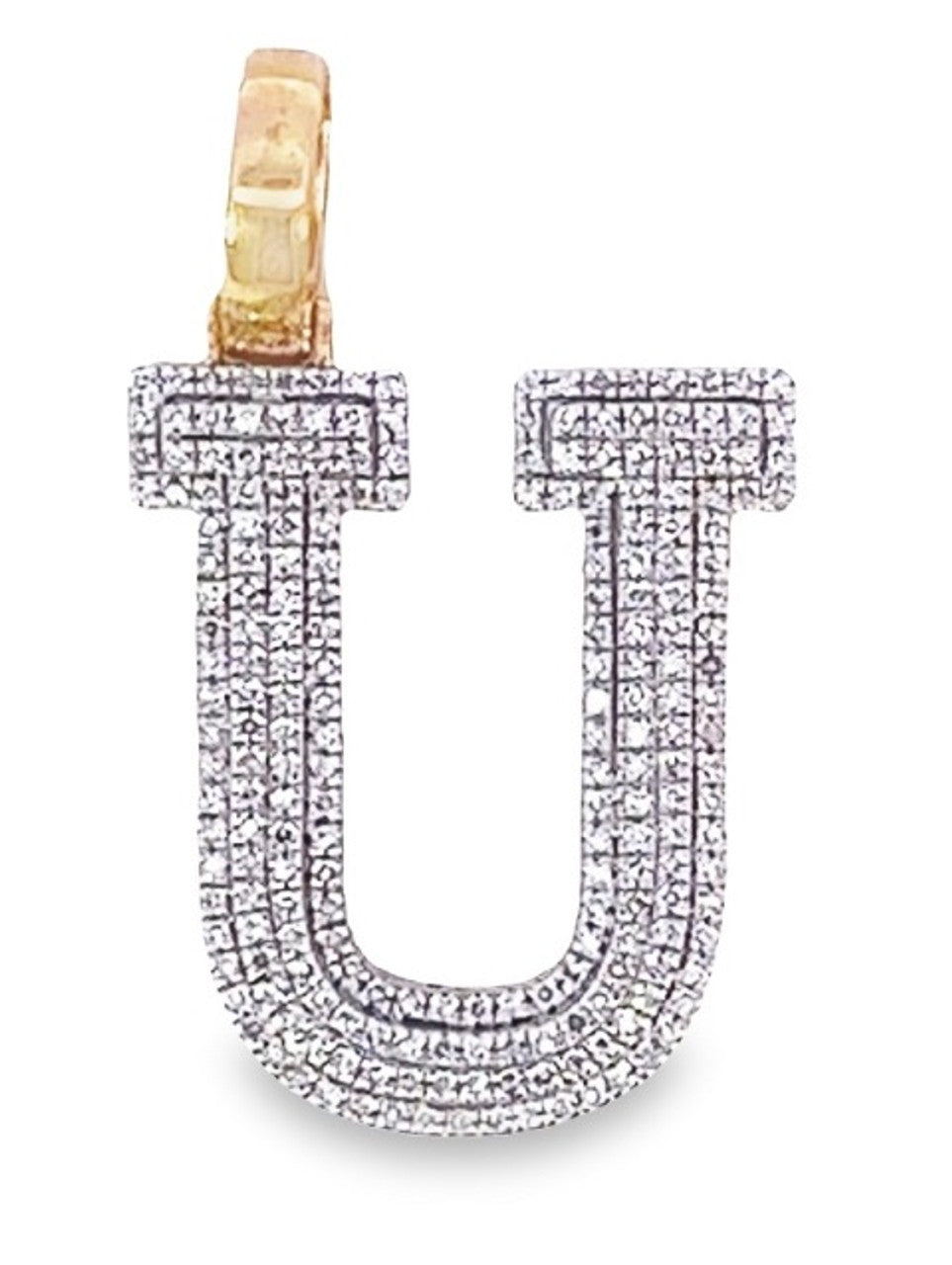 10K Yellow Gold Diamond Custom Letter Pendant 0.70ct