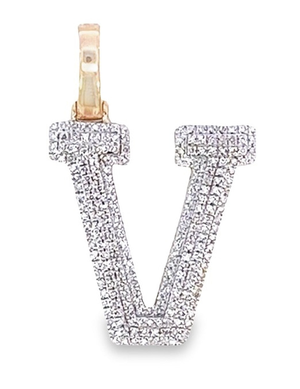 10K Yellow Gold Diamond Custom Letter Pendant 0.70ct