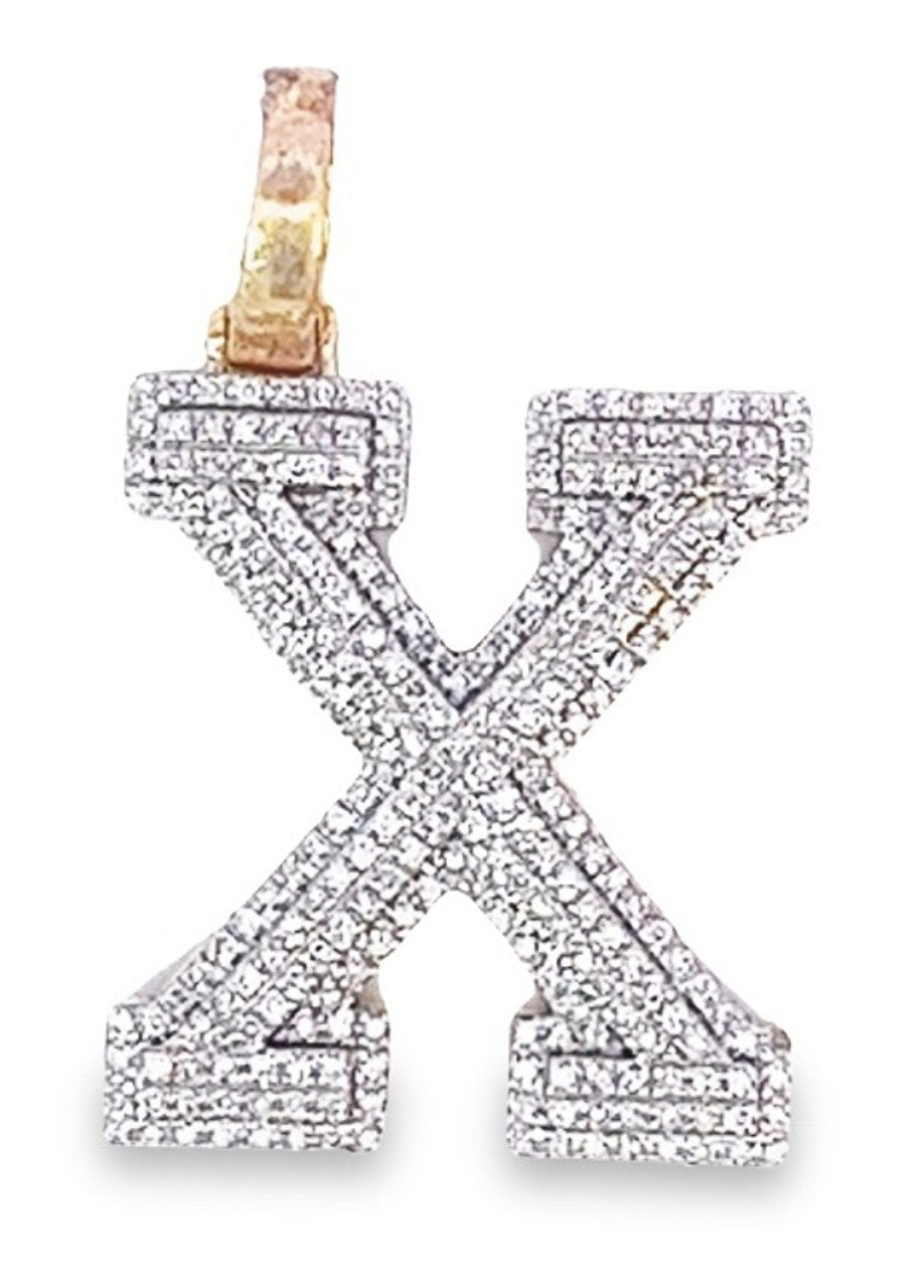 10K Yellow Gold Diamond Custom Letter Pendant 0.70ct