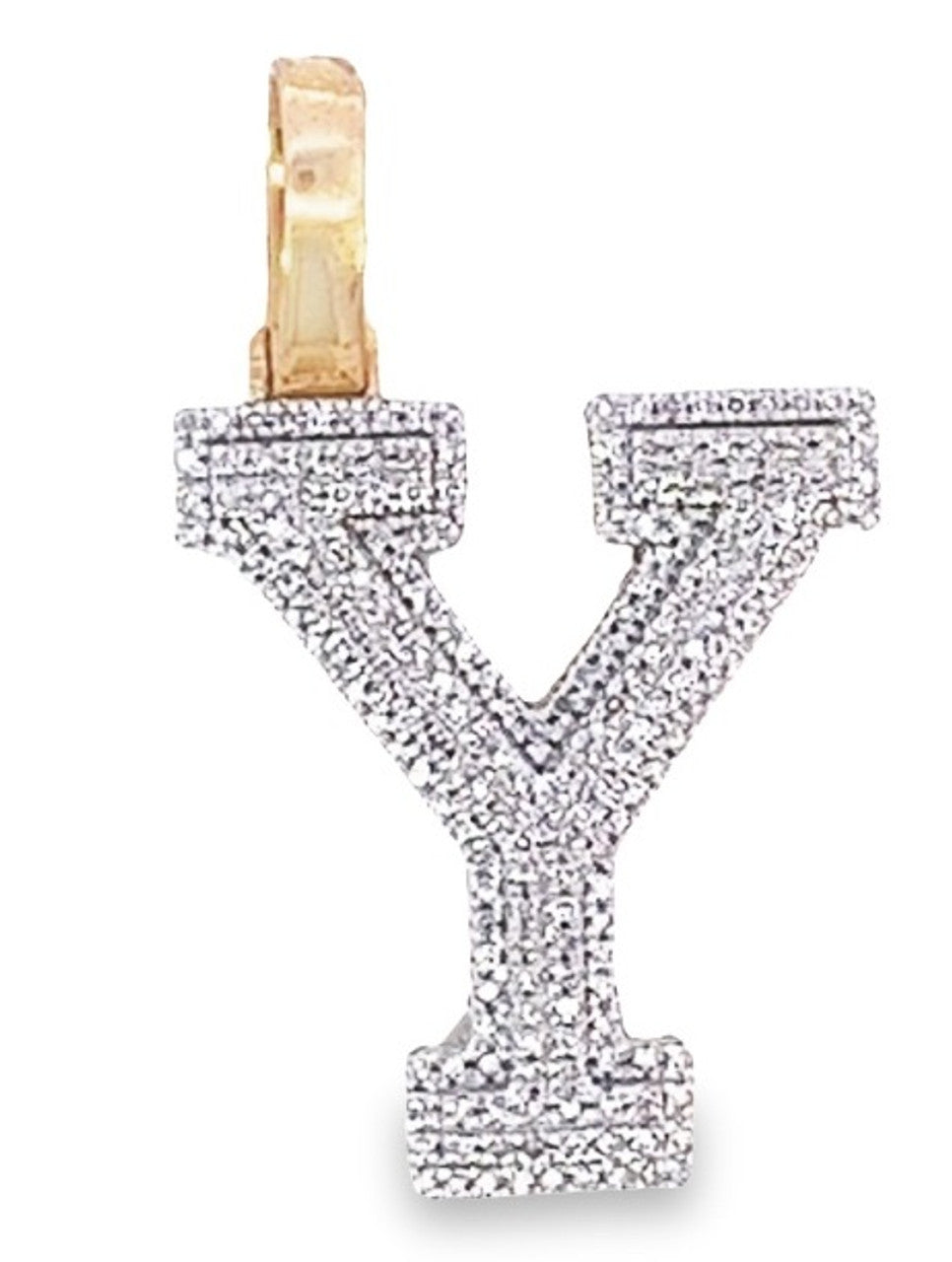 10K Yellow Gold Diamond Custom Letter Pendant 0.70ct