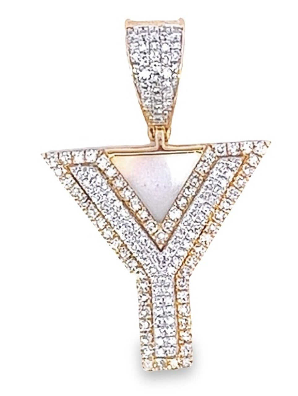 10K Yellow Gold Diamond Custom Letter Pendant 1.35ct