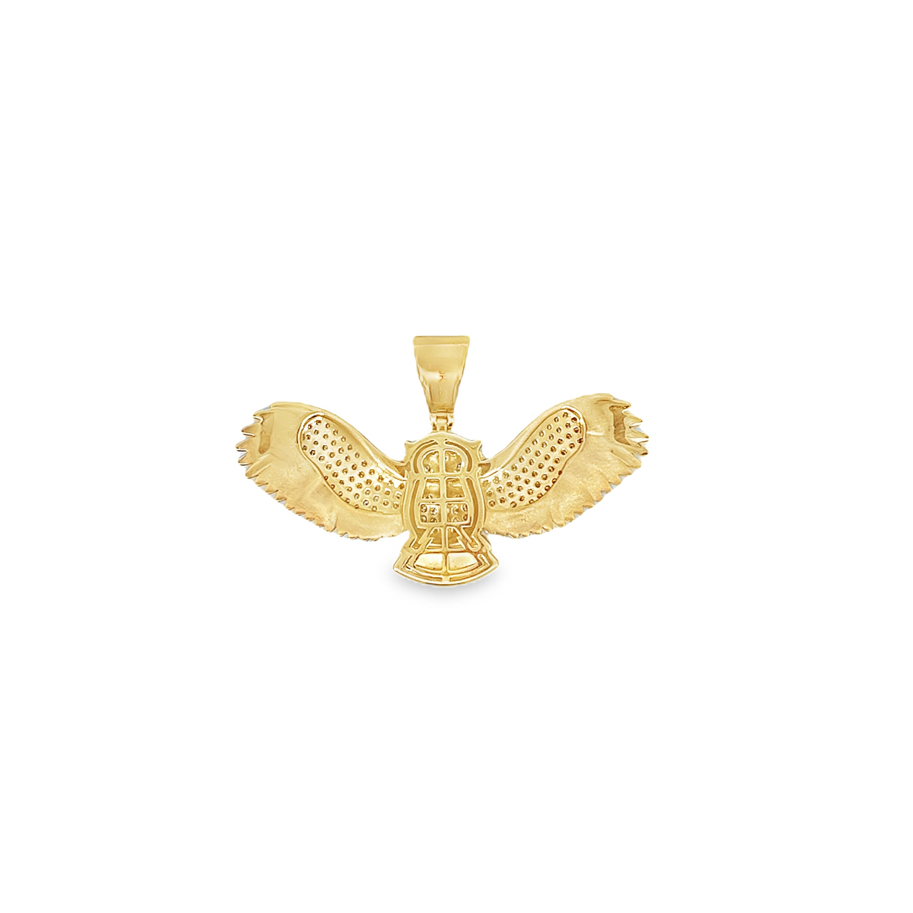 10K Yellow Gold Flying Owl Diamond Pendant