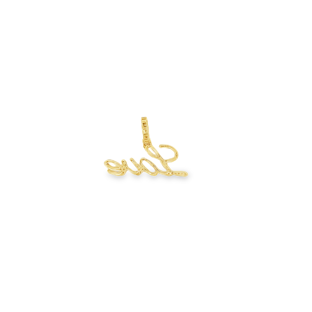 10K Yellow Gold LOVE Diamond Pendant