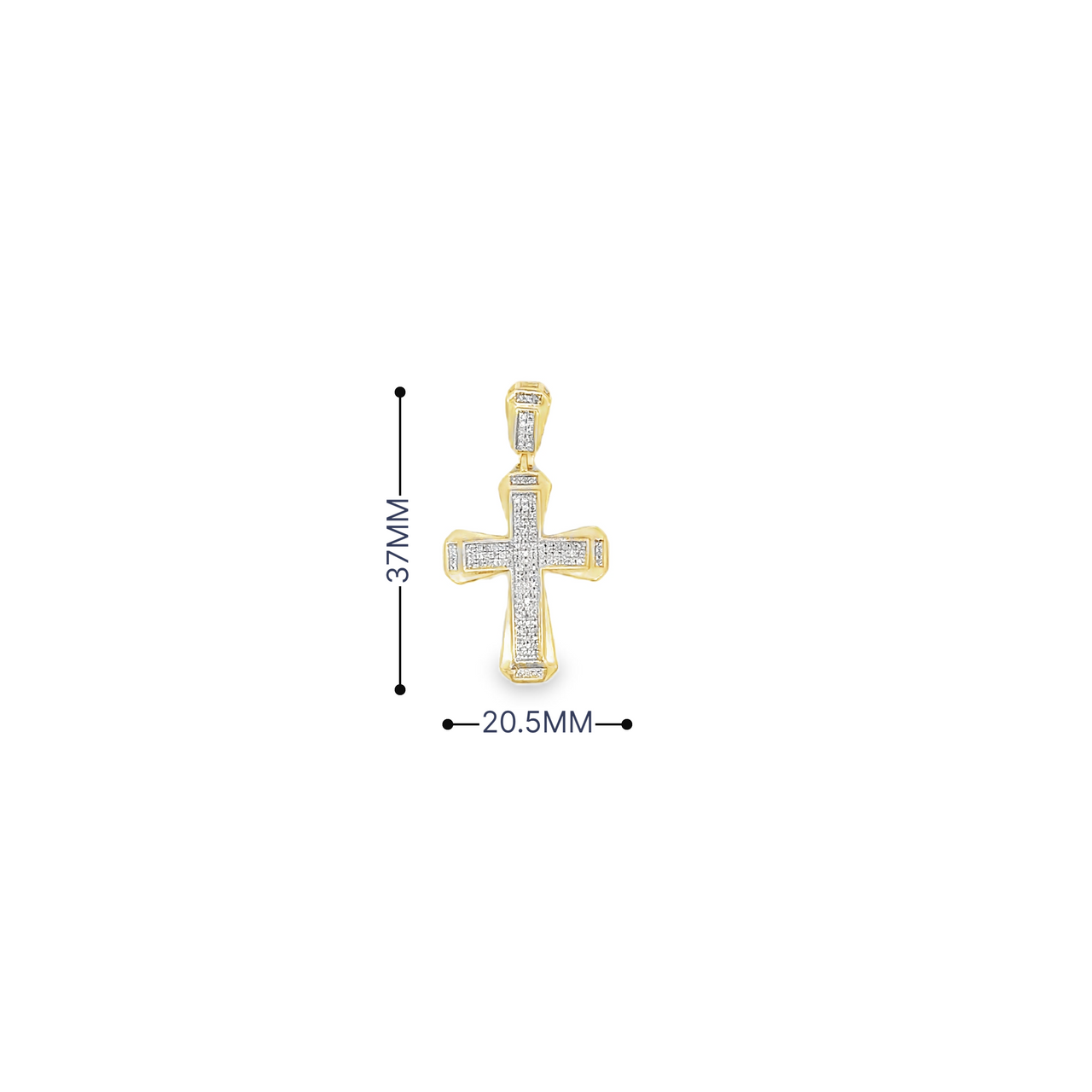 10K Yellow Gold Cross Diamond Pendant 0.25ctw