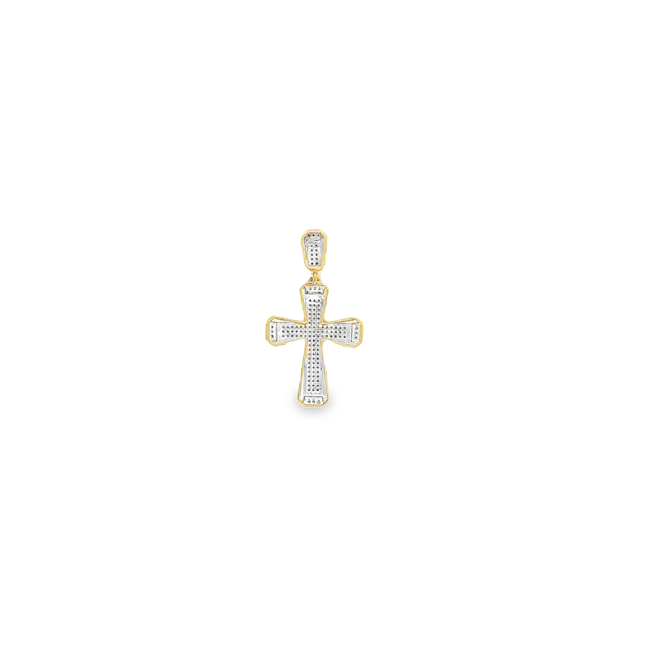 10K Yellow Gold Cross Diamond Pendant 0.25ctw