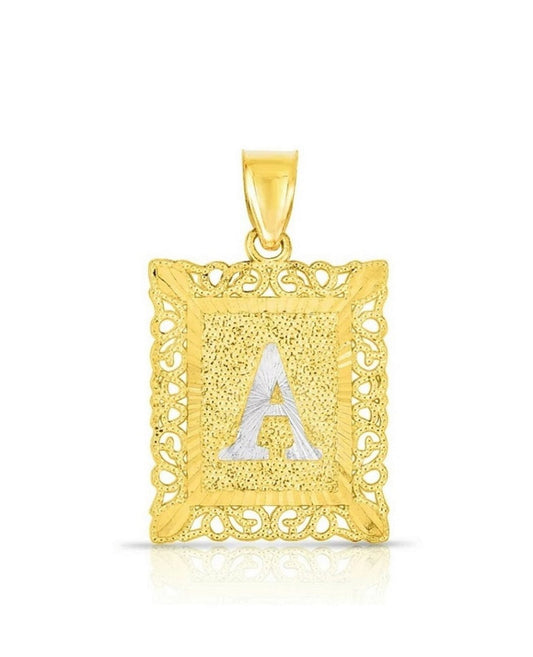 10K Yellow and White Gold Small Custom Letter Pendant