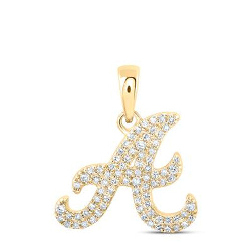 10K Yellow Gold Real Diamond Custom Letter Pendant