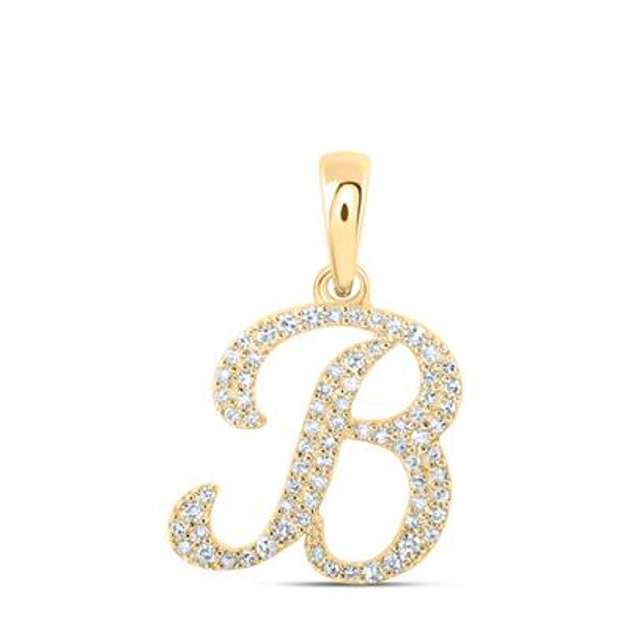 10K Yellow Gold Real Diamond Custom Letter Pendant