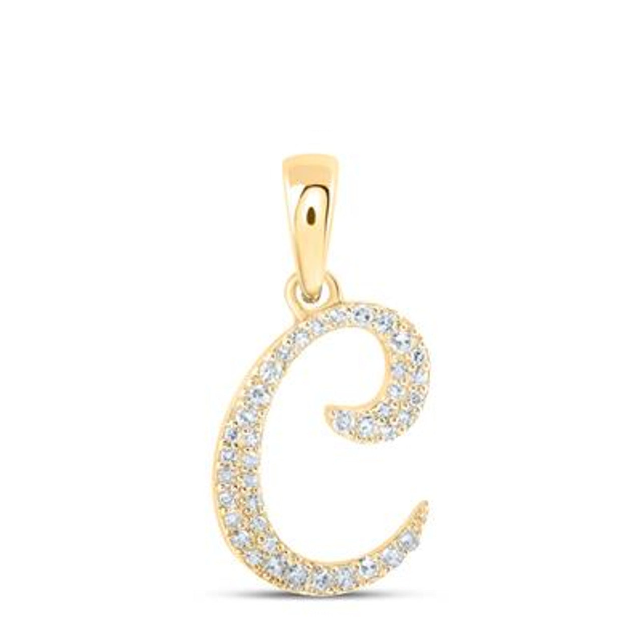 10K Yellow Gold Real Diamond Custom Letter Pendant