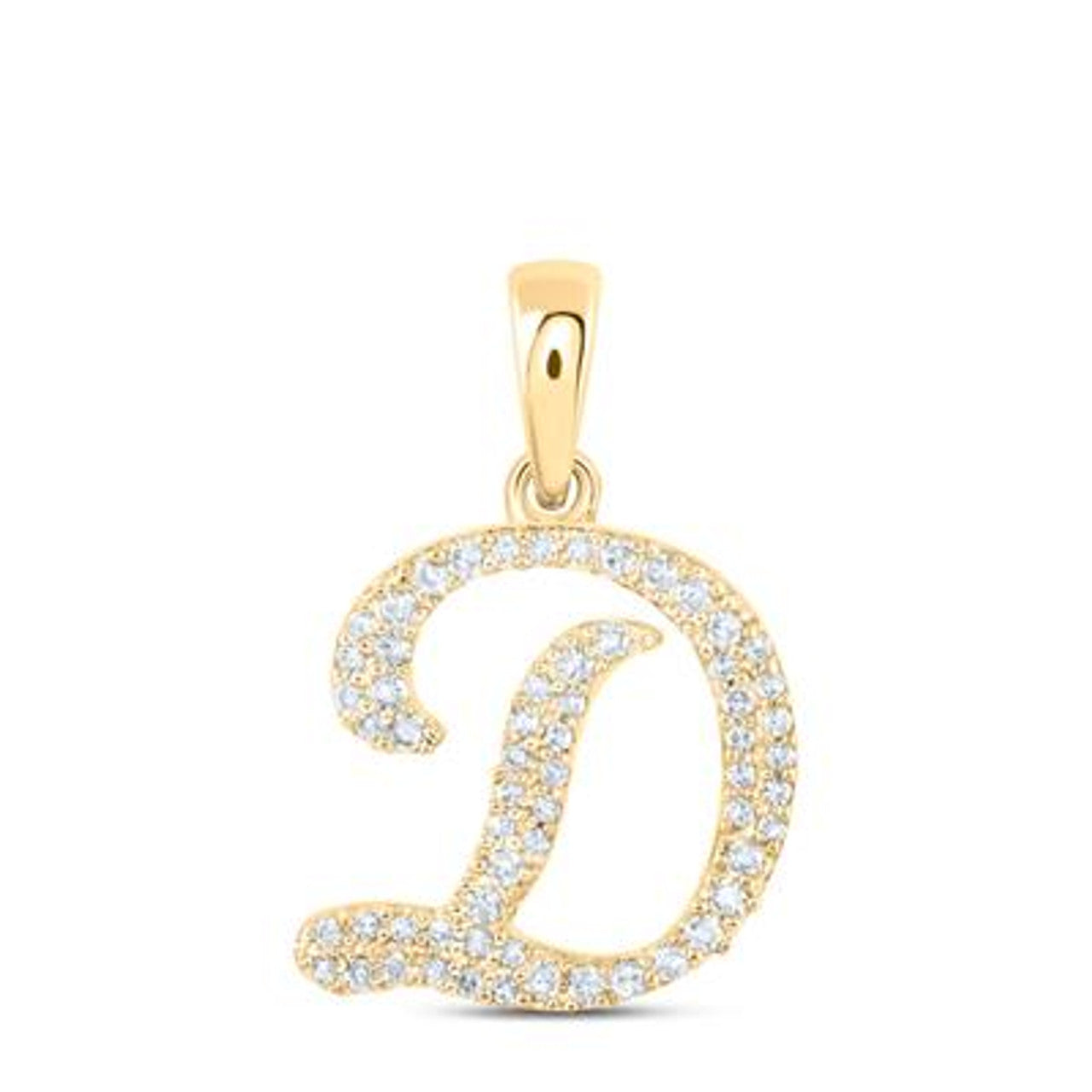 10K Yellow Gold Real Diamond Custom Letter Pendant