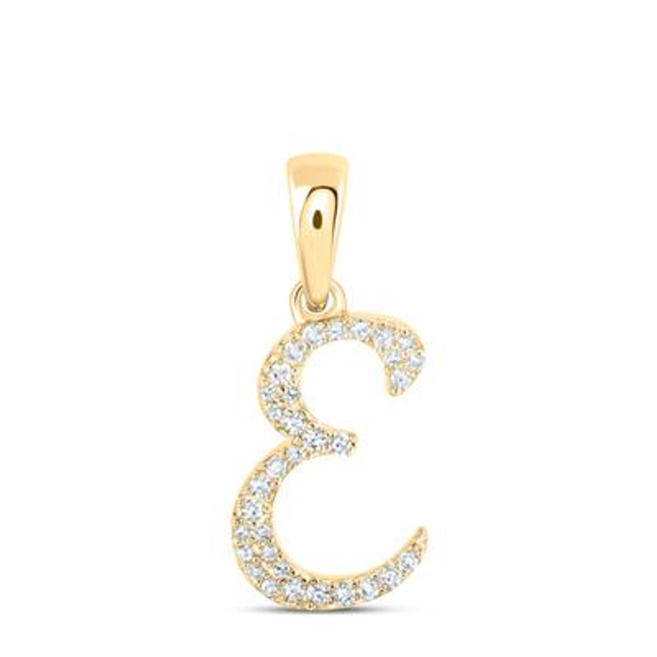 10K Yellow Gold Real Diamond Custom Letter Pendant