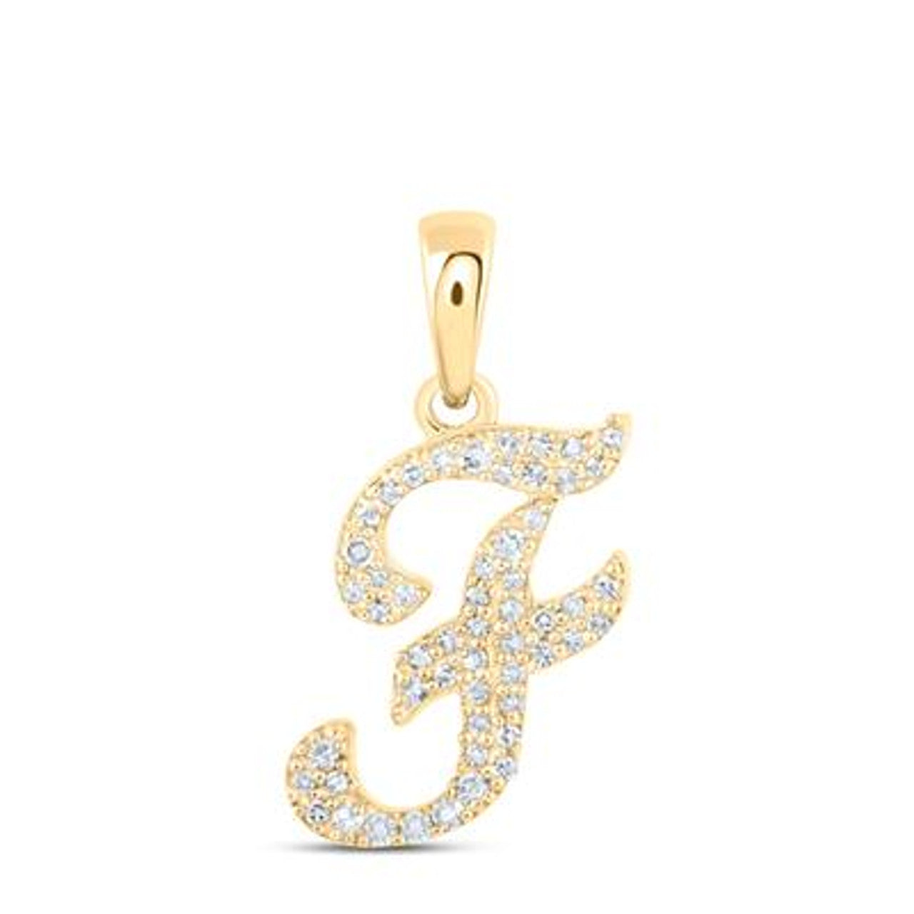 10K Yellow Gold Real Diamond Custom Letter Pendant