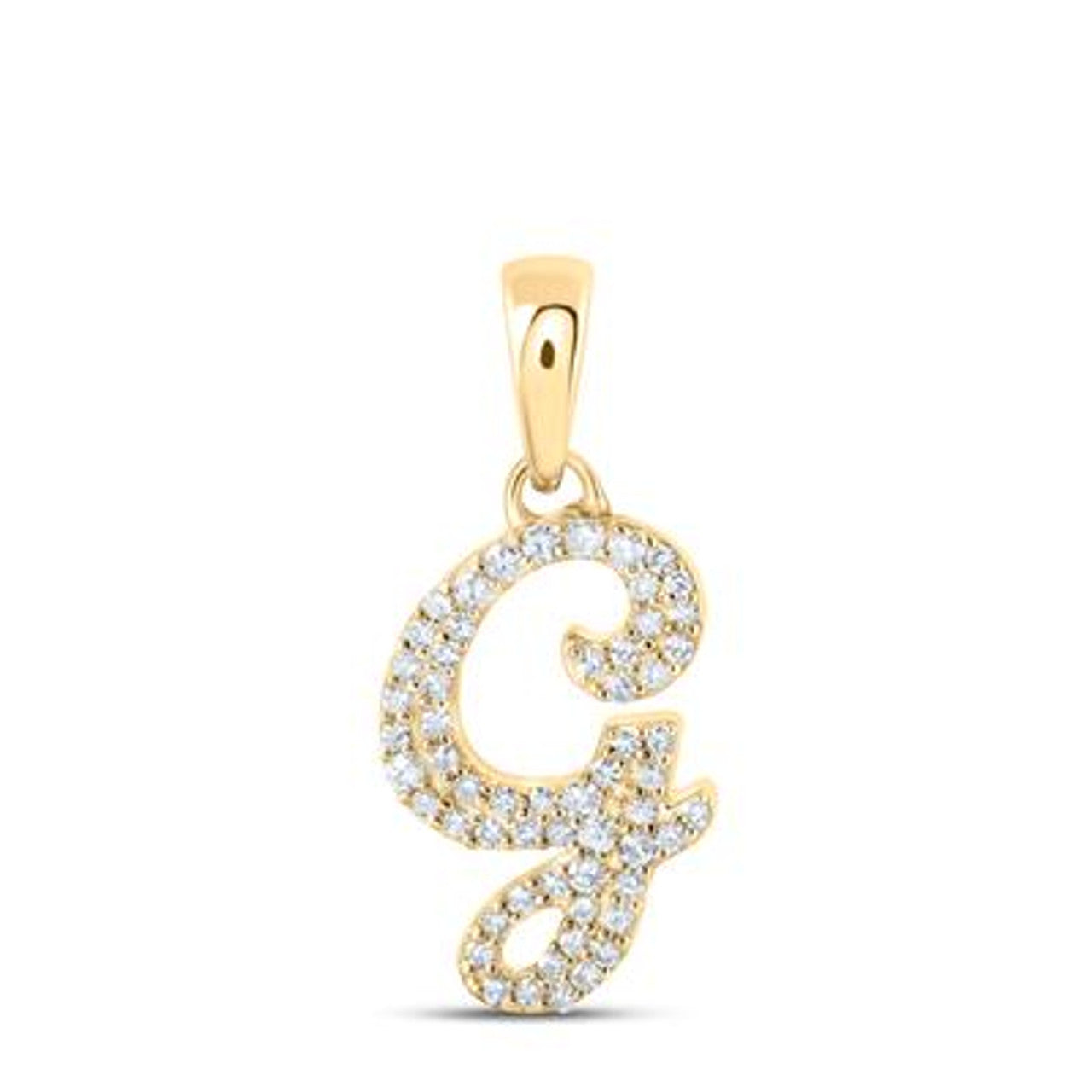 10K Yellow Gold Real Diamond Custom Letter Pendant