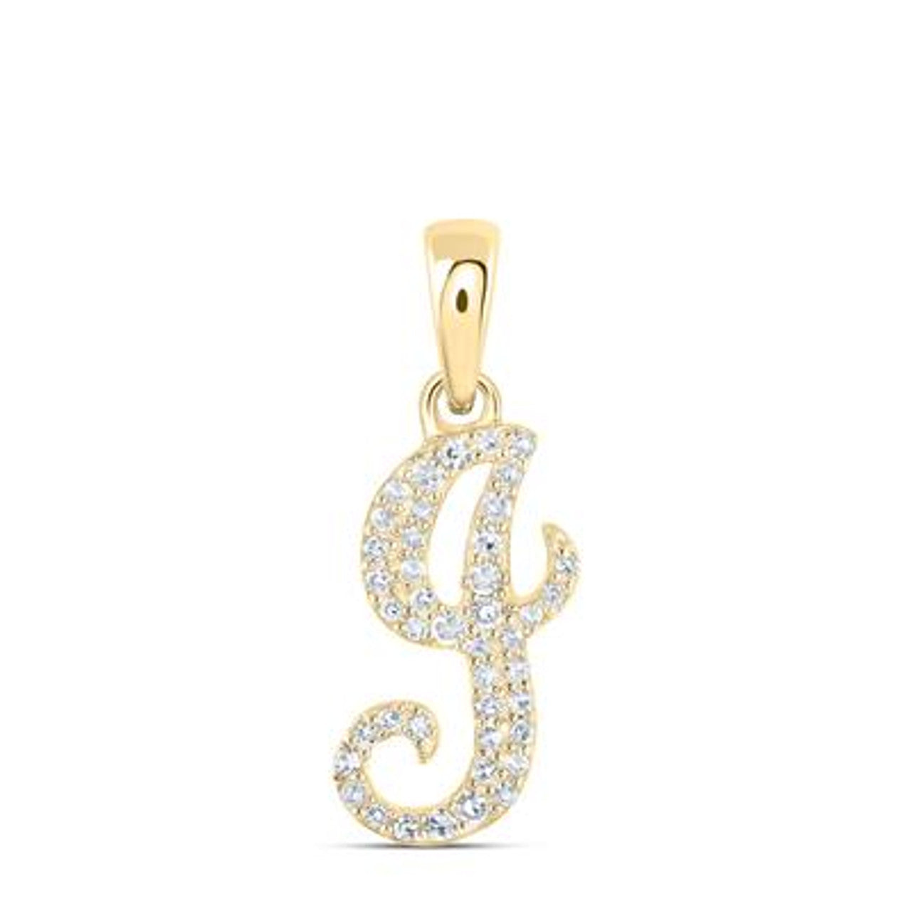 10K Yellow Gold Real Diamond Custom Letter Pendant