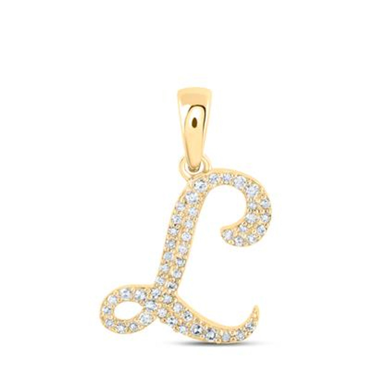 10K Yellow Gold Real Diamond Custom Letter Pendant