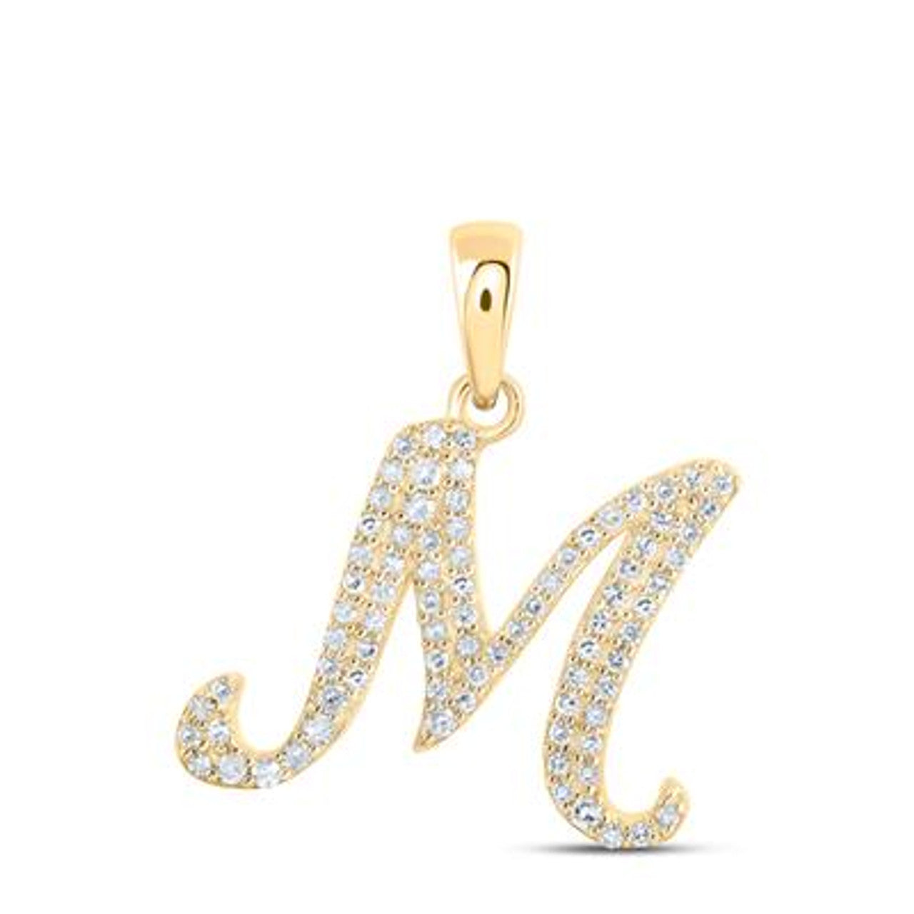 10K Yellow Gold Real Diamond Custom Letter Pendant