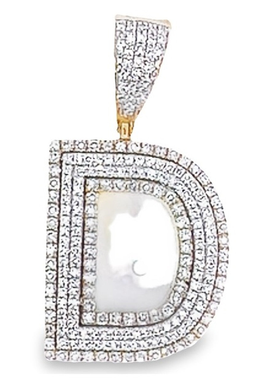 10K Yellow Gold Diamond Custom Letter Pendant 1.35ct