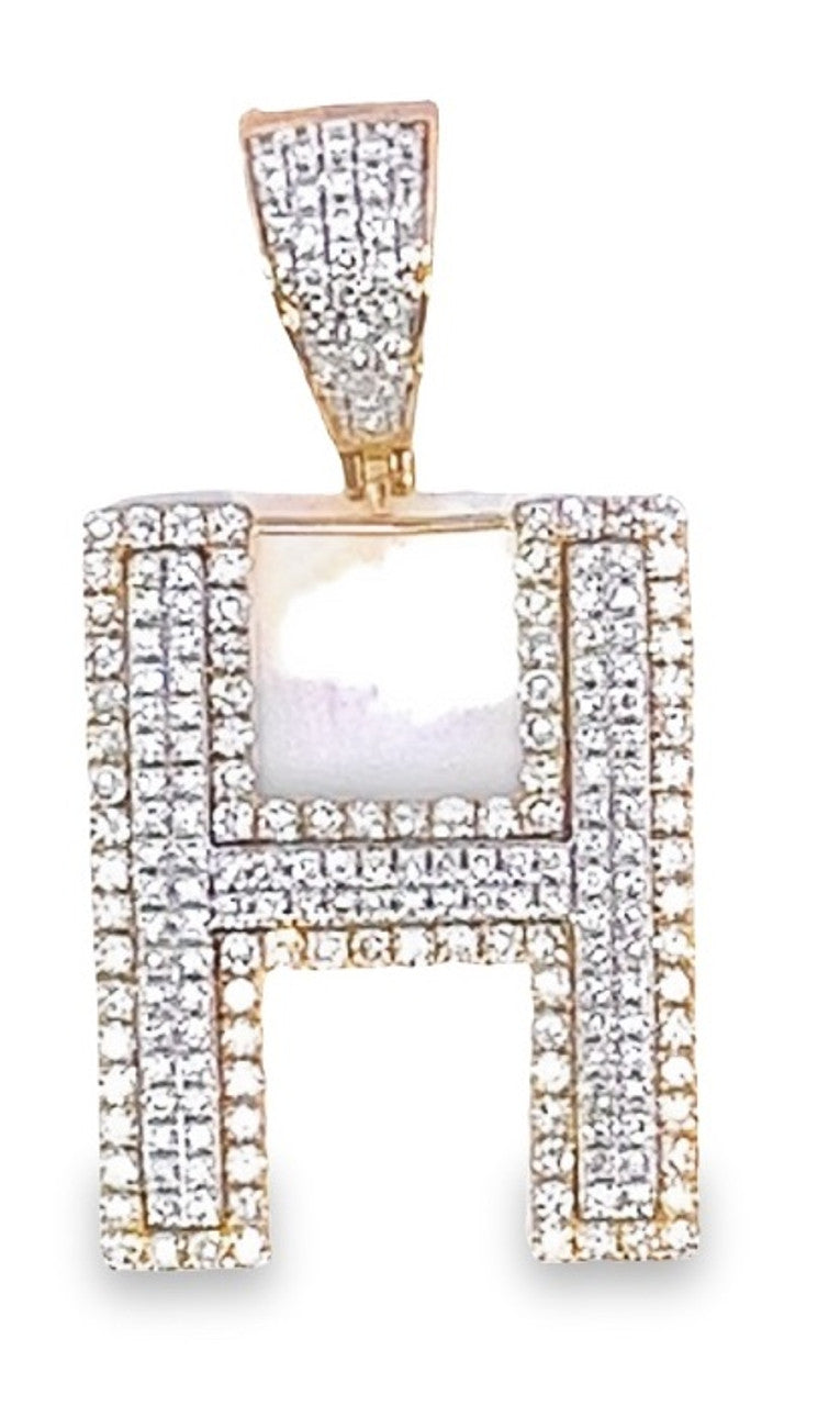 10K Yellow Gold Diamond Custom Letter Pendant 1.35ct