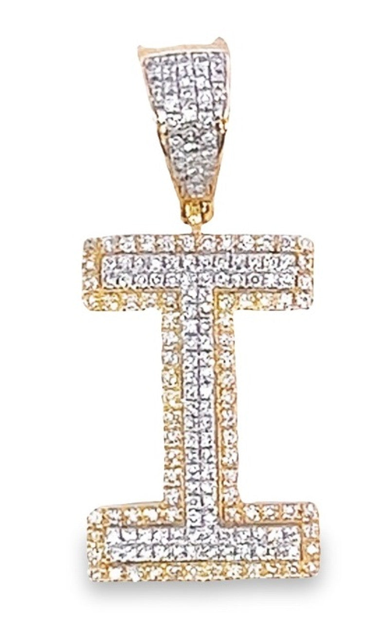 10K Yellow Gold Diamond Custom Letter Pendant 1.35ct