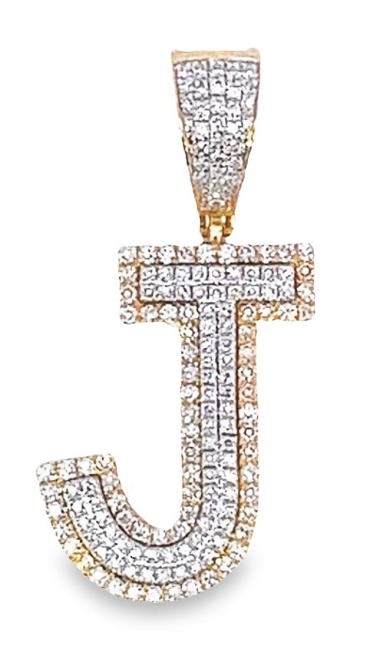 10K Yellow Gold Diamond Custom Letter Pendant 1.35ct