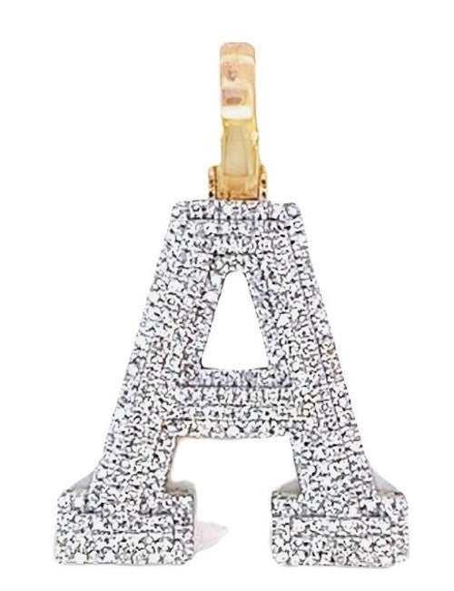 10K Yellow Gold Diamond Custom Letter Pendant 0.70ct