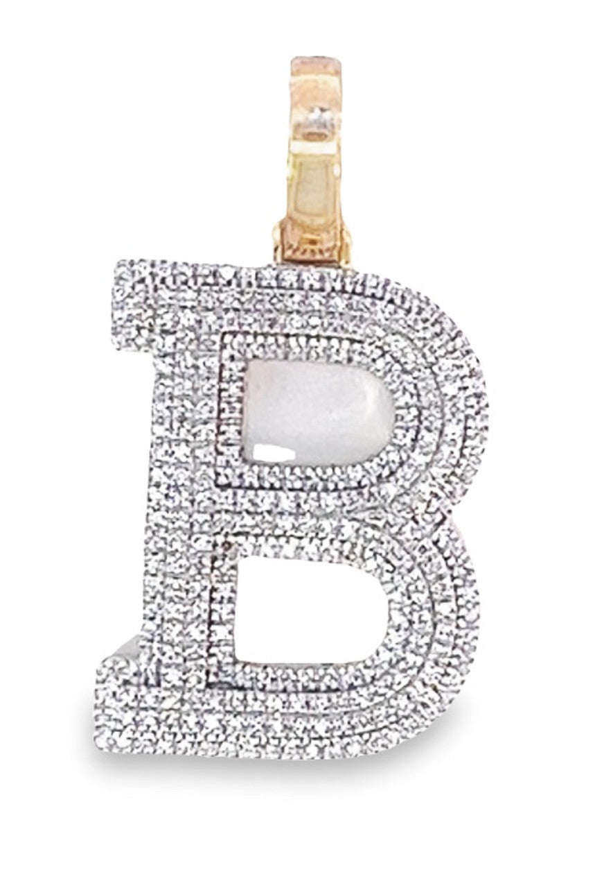 10K Yellow Gold Diamond Custom Letter Pendant 0.70ct