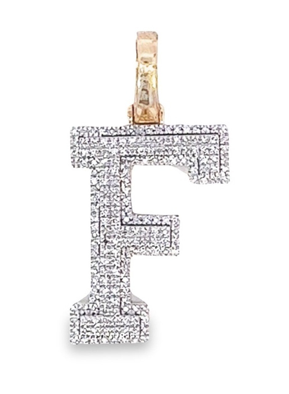 10K Yellow Gold Diamond Custom Letter Pendant 0.70ct