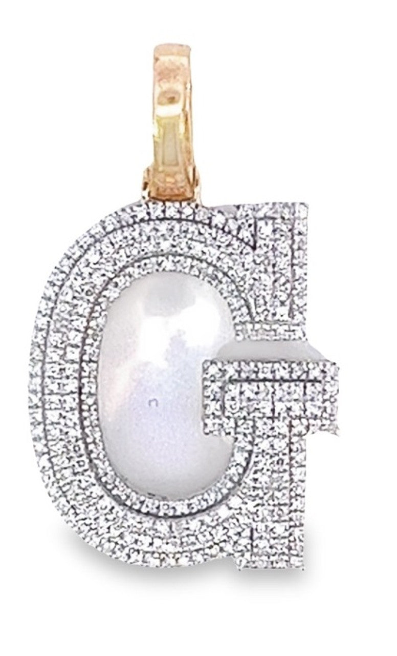 10K Yellow Gold Diamond Custom Letter Pendant 0.70ct