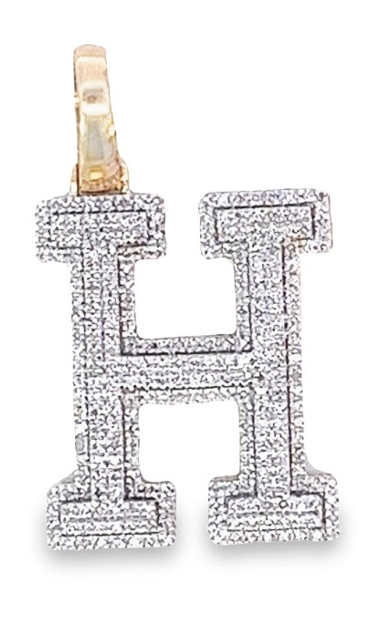 10K Yellow Gold Diamond Custom Letter Pendant 0.70ct