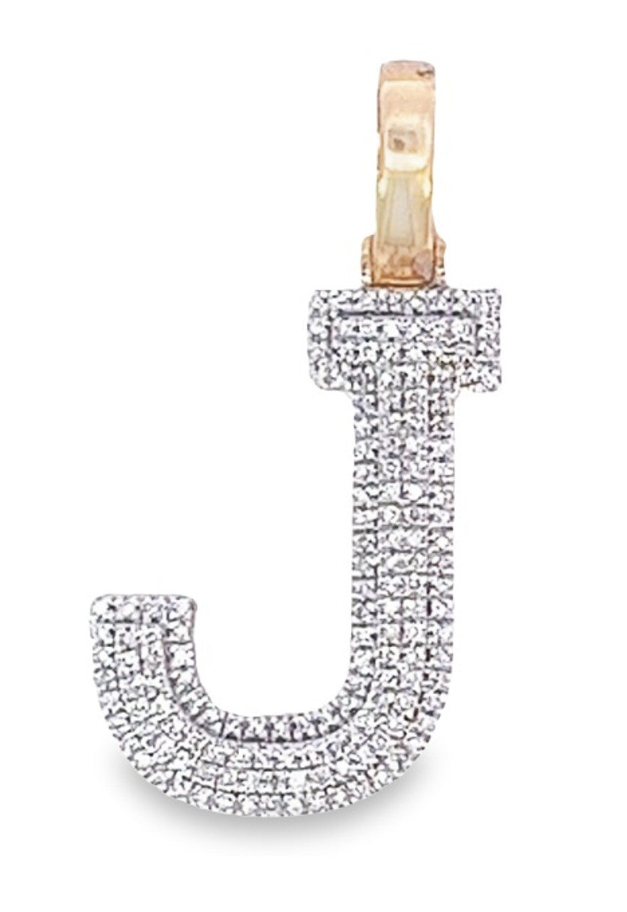 10K Yellow Gold Diamond Custom Letter Pendant 0.70ct