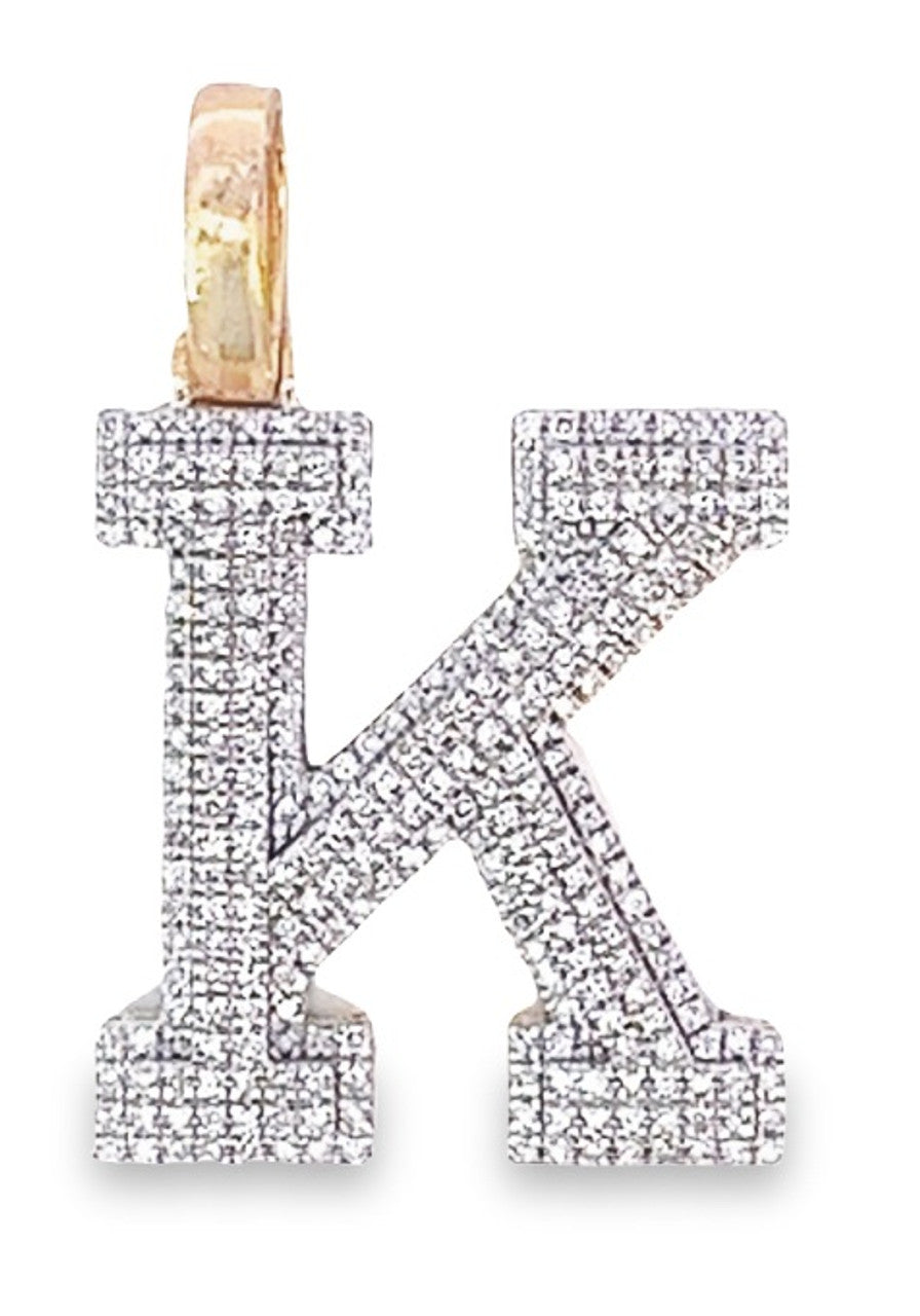 10K Yellow Gold Diamond Custom Letter Pendant 0.70ct