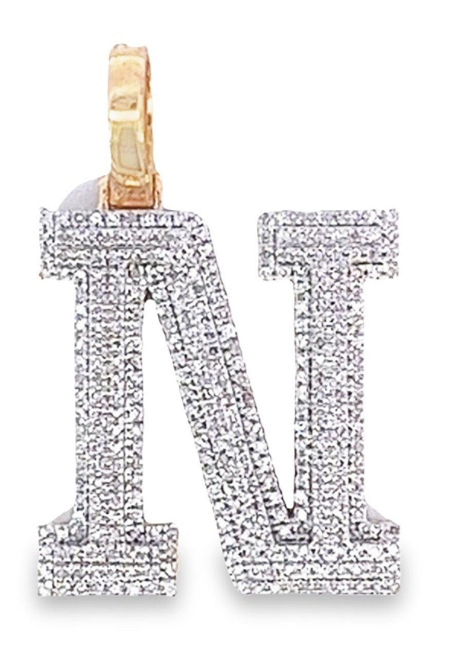 10K Yellow Gold Diamond Custom Letter Pendant 0.70ct