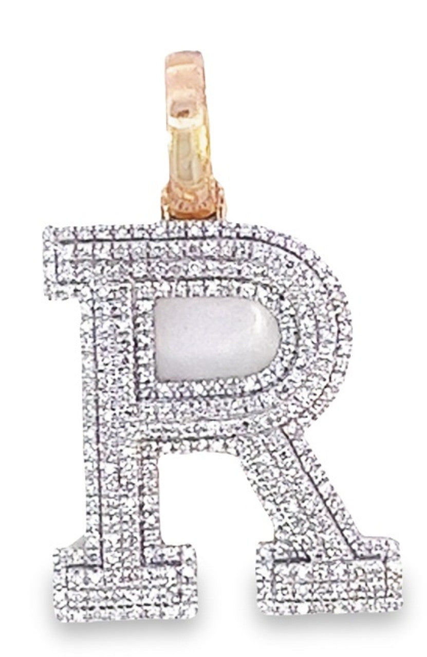 10K Yellow Gold Diamond Custom Letter Pendant 0.70ct