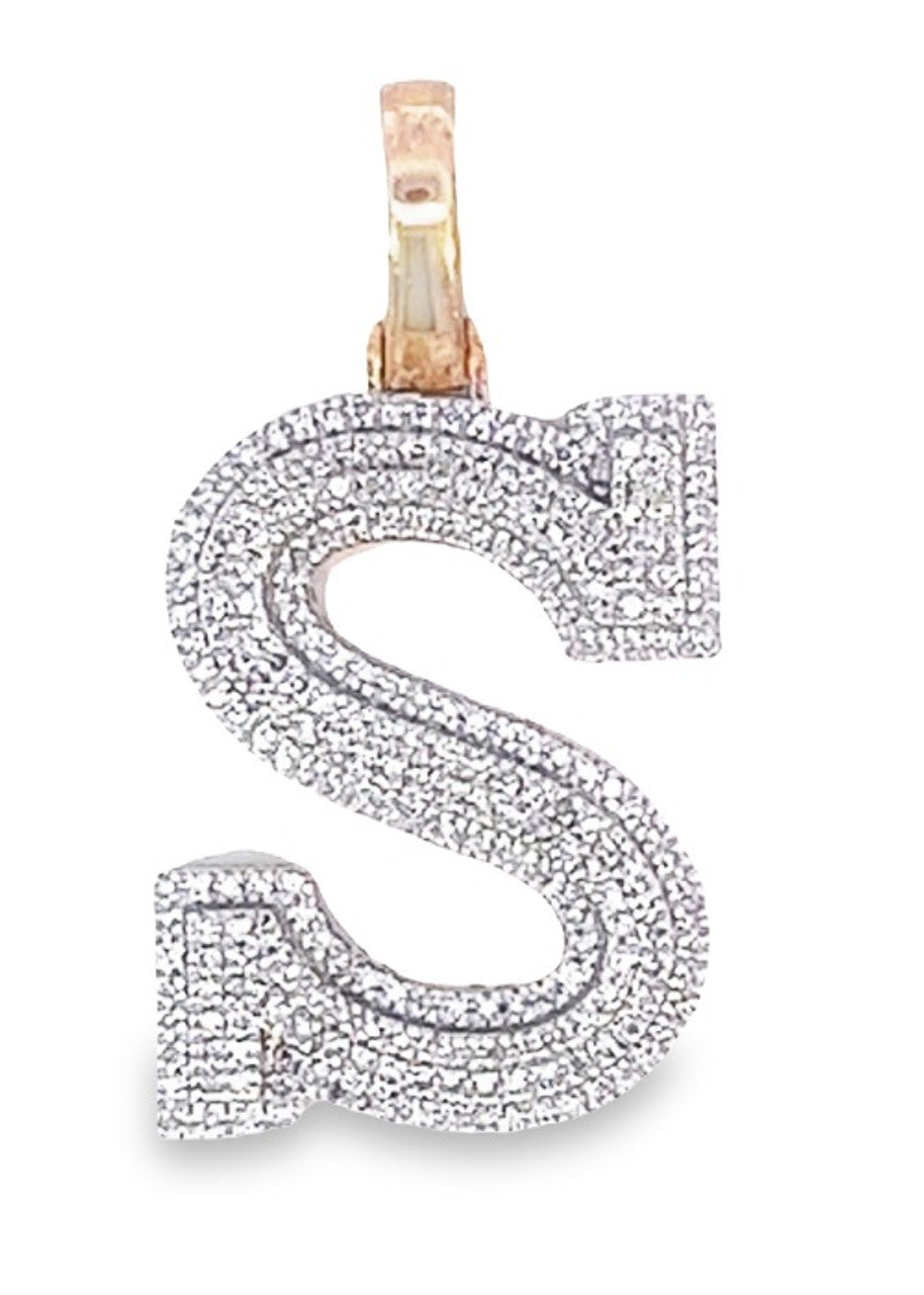 10K Yellow Gold Diamond Custom Letter Pendant 0.70ct