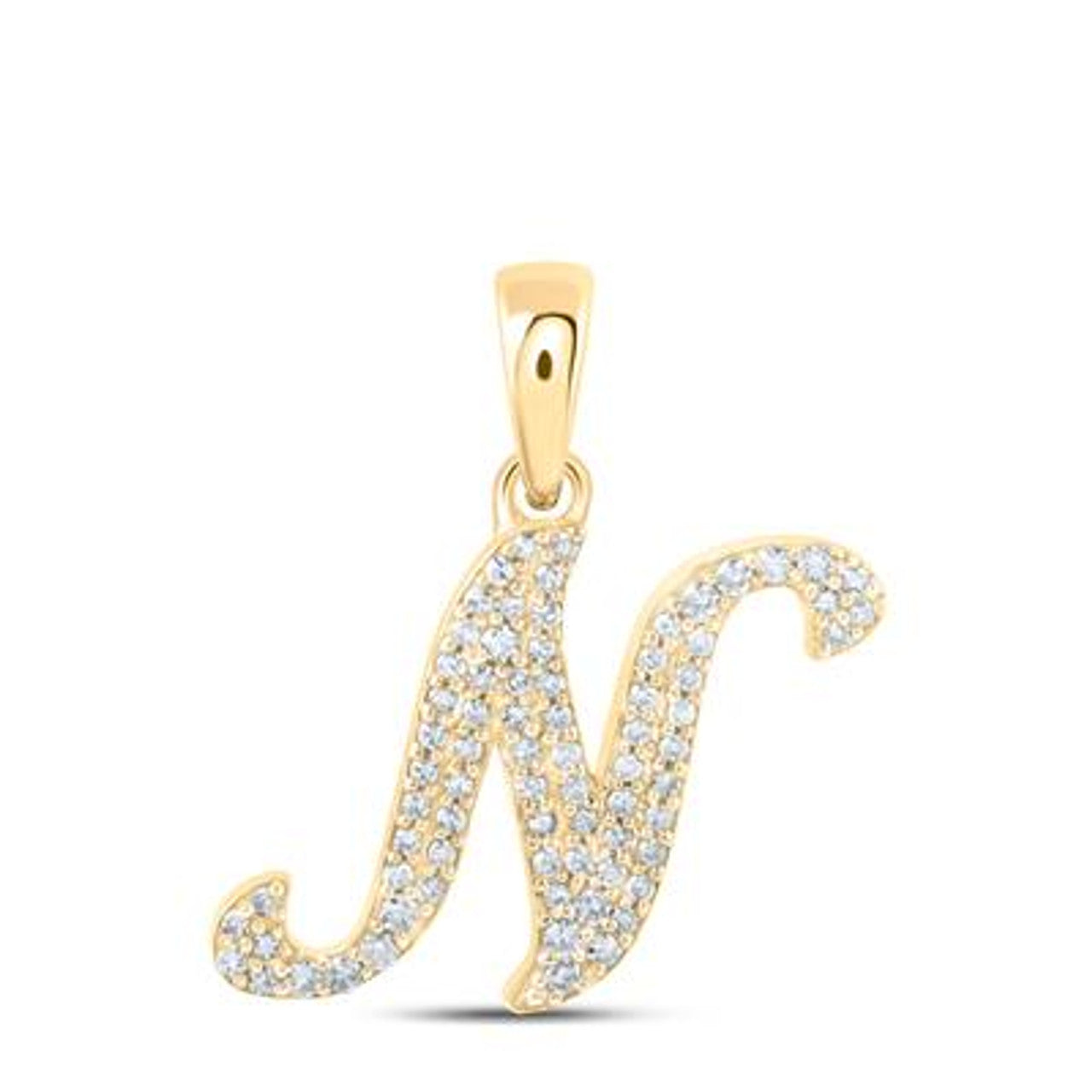 10K Yellow Gold Real Diamond Custom Letter Pendant