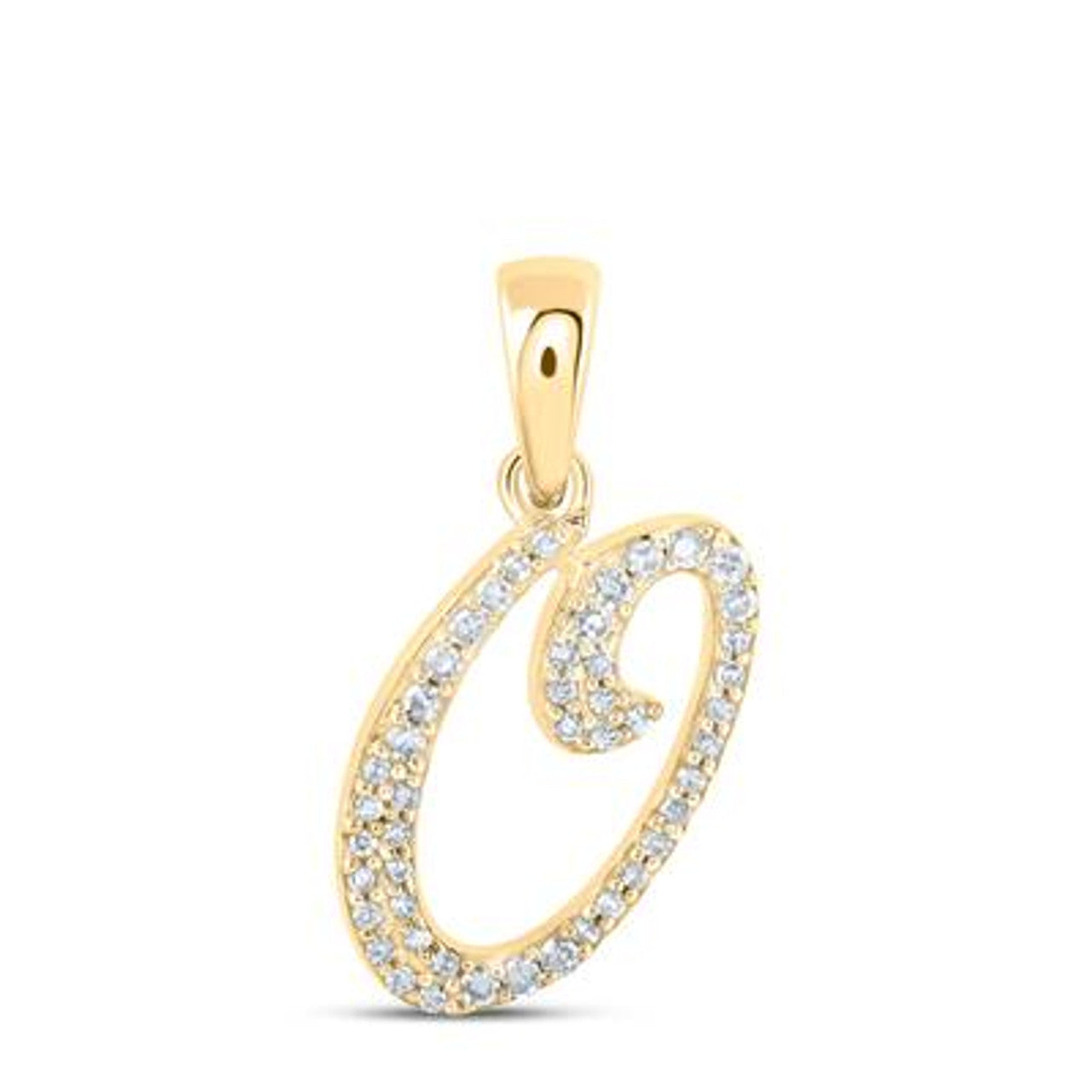 10K Yellow Gold Real Diamond Custom Letter Pendant