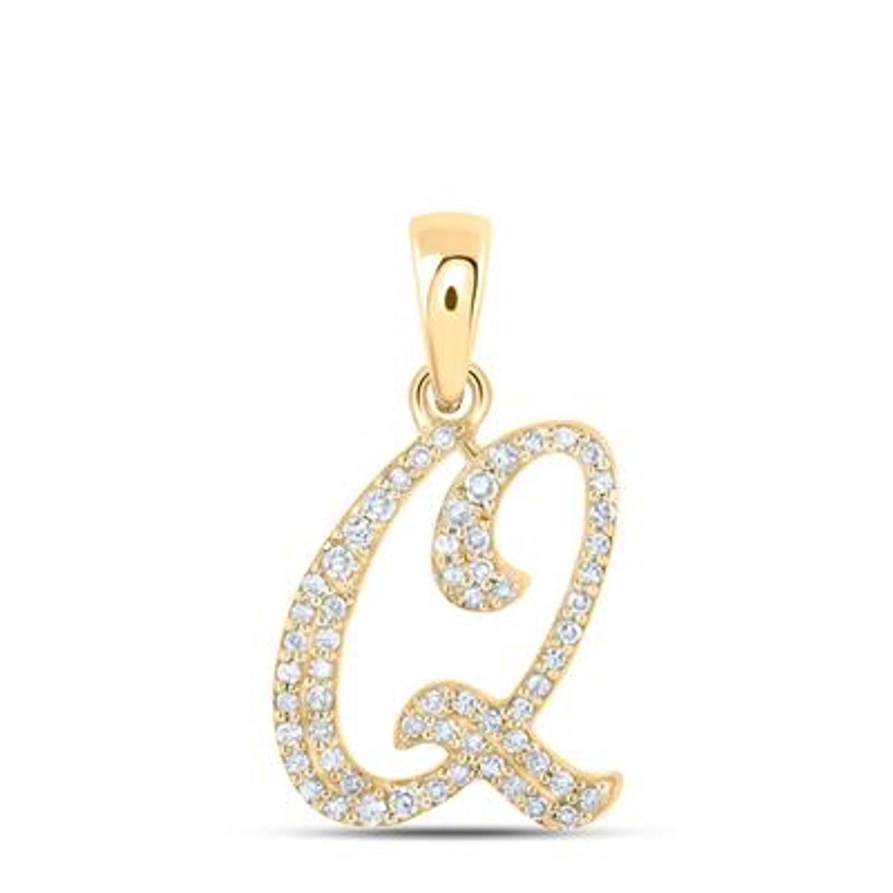 10K Yellow Gold Real Diamond Custom Letter Pendant