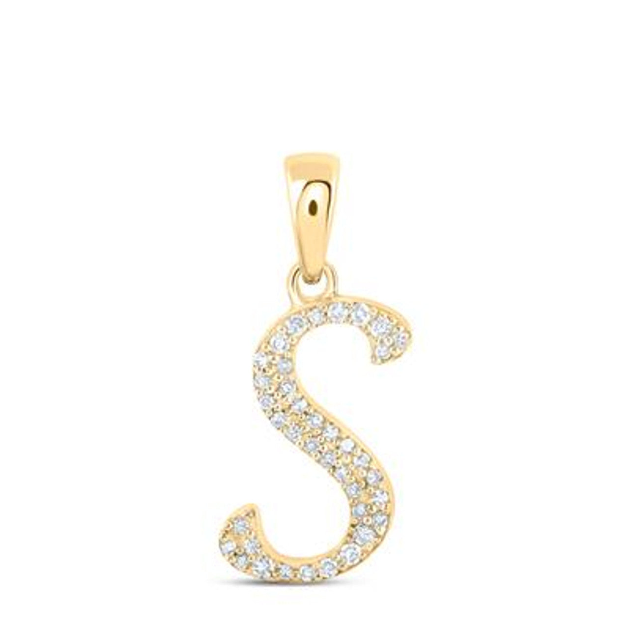 10K Yellow Gold Real Diamond Custom Letter Pendant