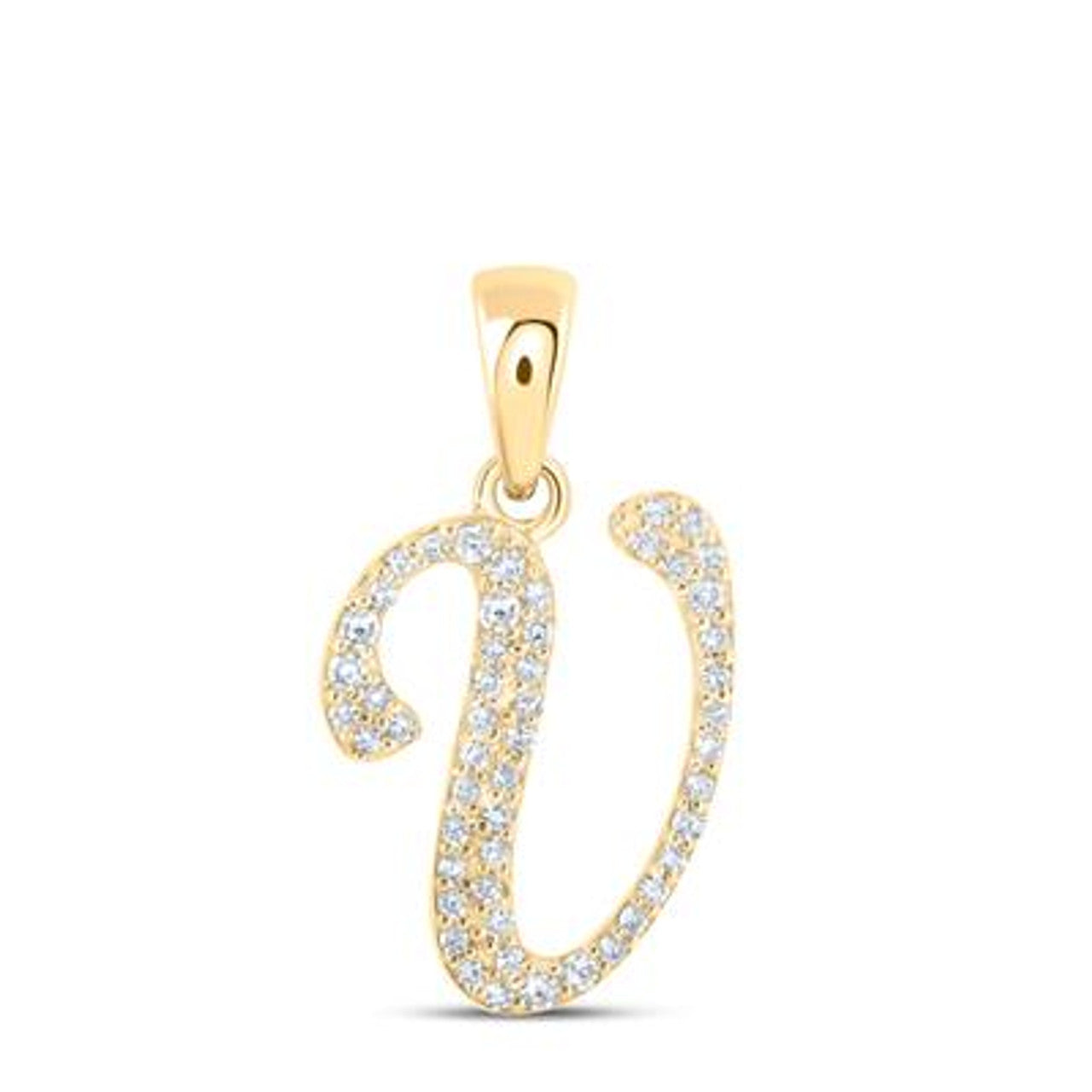 10K Yellow Gold Real Diamond Custom Letter Pendant