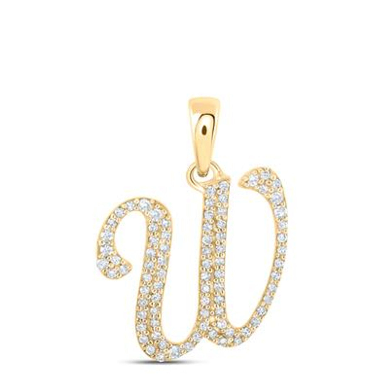 10K Yellow Gold Real Diamond Custom Letter Pendant