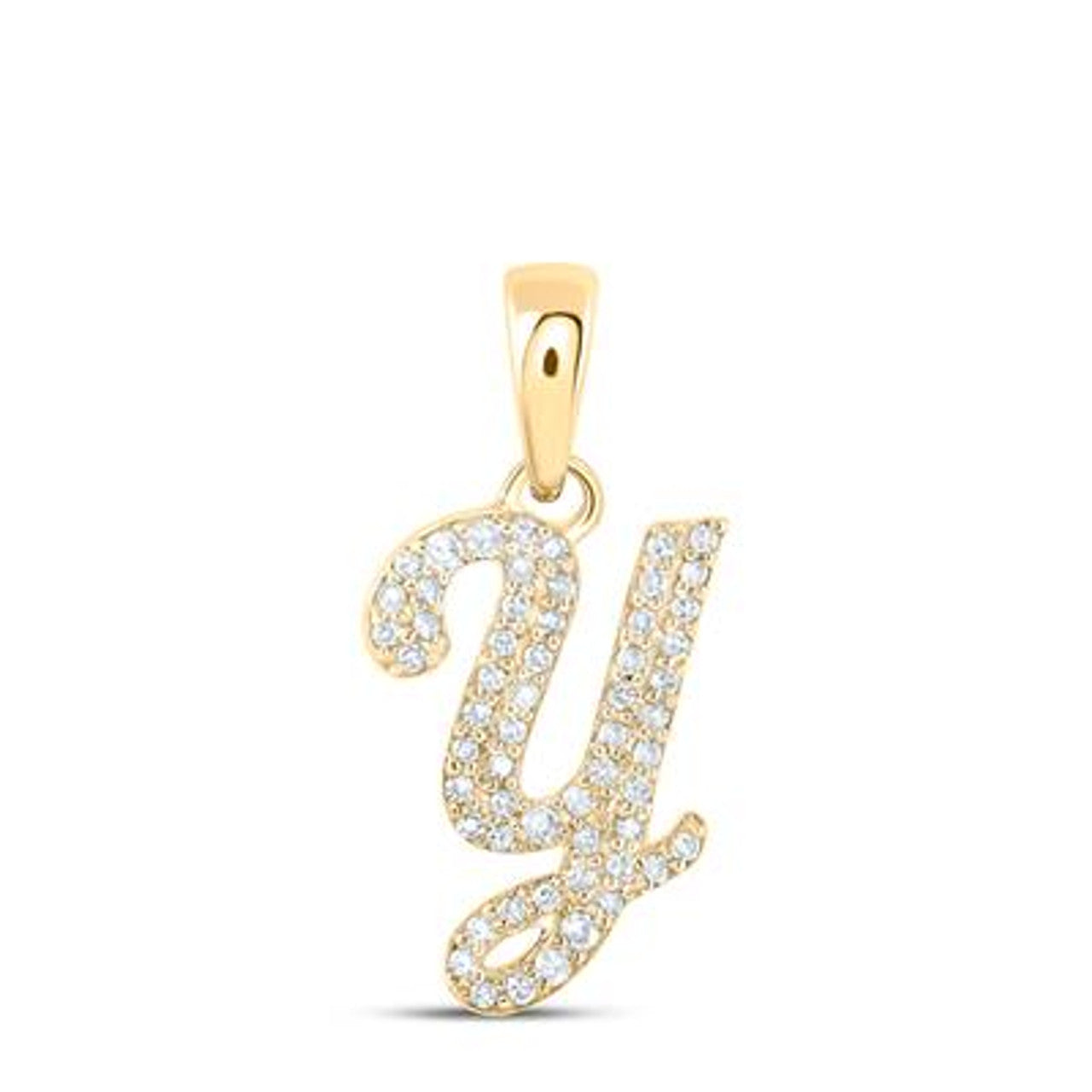 10K Yellow Gold Real Diamond Custom Letter Pendant